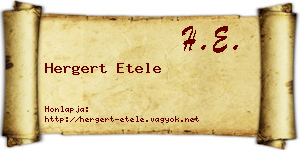 Hergert Etele névjegykártya